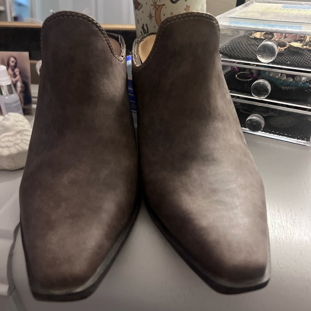 Brown Pointed Toe Ankle Boots